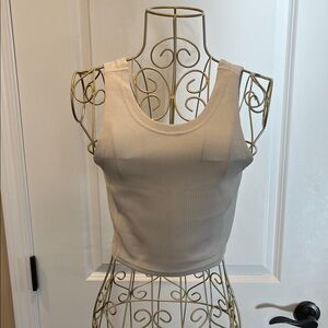 Lululemon Women's Cream Ribbed Tank Top Soft and Breathable for Your Workouts